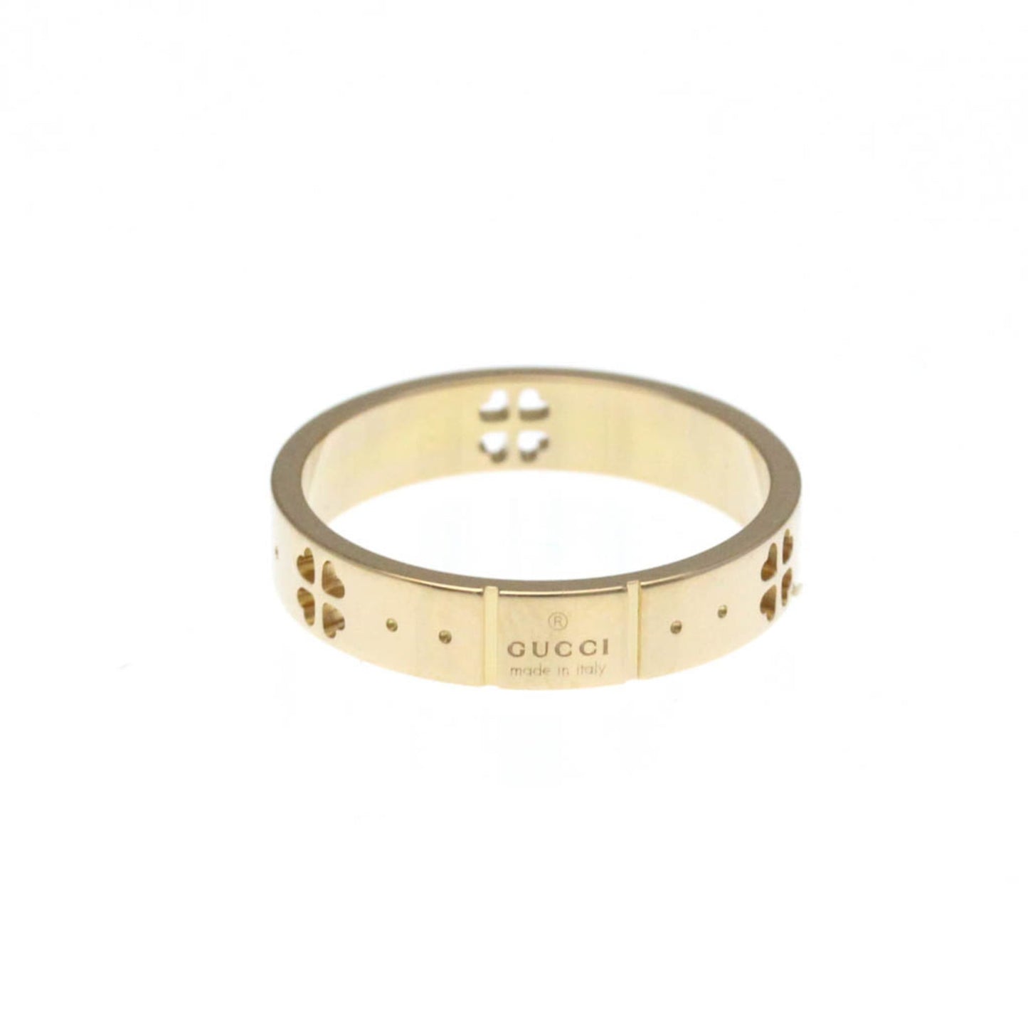 Gucci Icon Clover Ring Pink Gold (18K) Fashion No Stone Band Ring Pink Gold