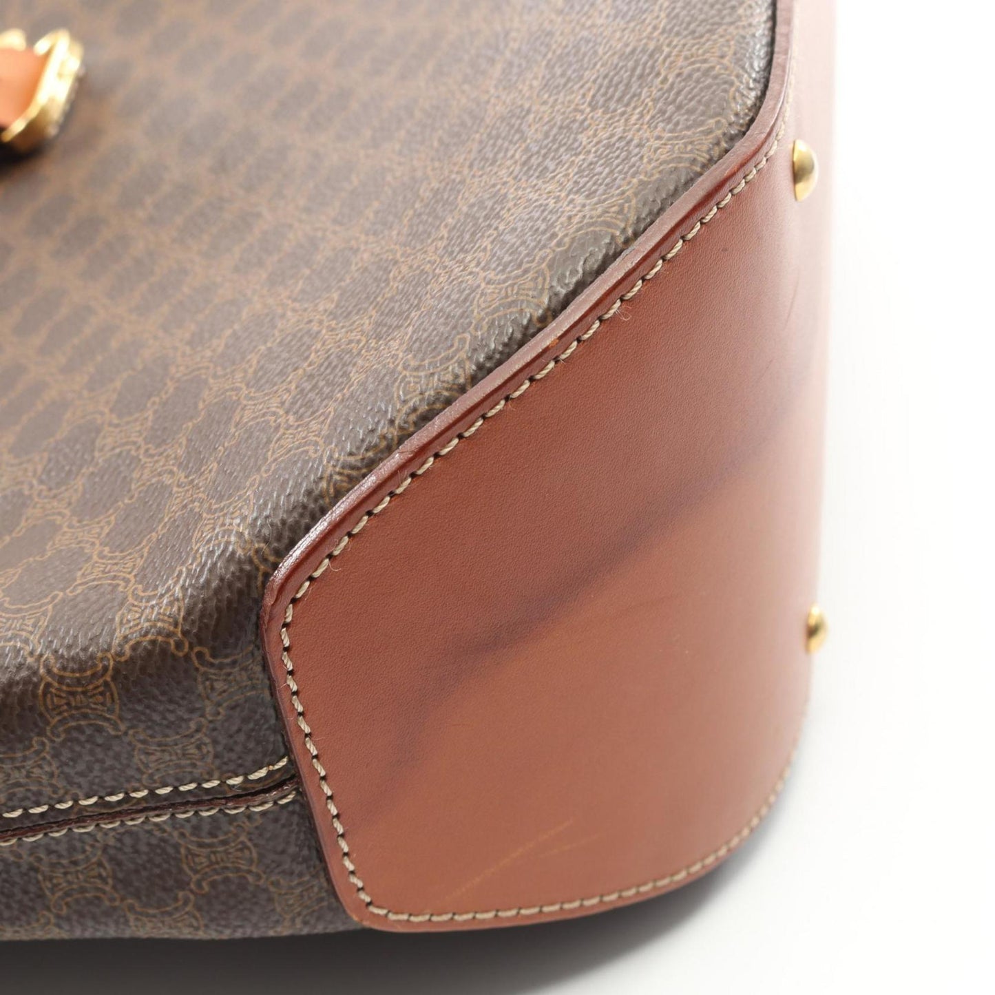 Celine Macadam Backpack, Coated Canvas and Leather, Women's, Brown