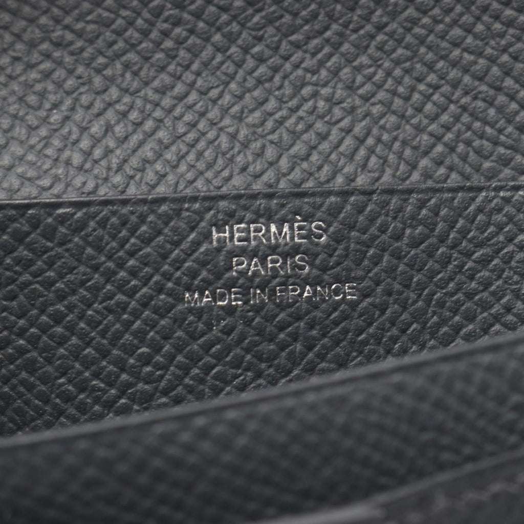 Hermes Hermès Bearn Compact Bifold Wallet, Leather, Epsom Women's, Gray