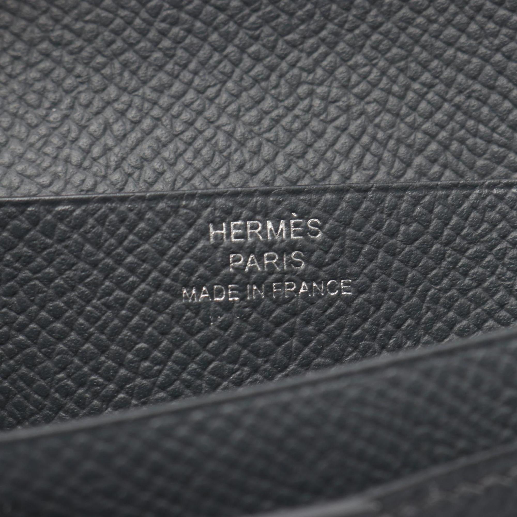 Hermes Hermès Bearn Compact Bifold Wallet, Leather, Epsom Women's, Gray