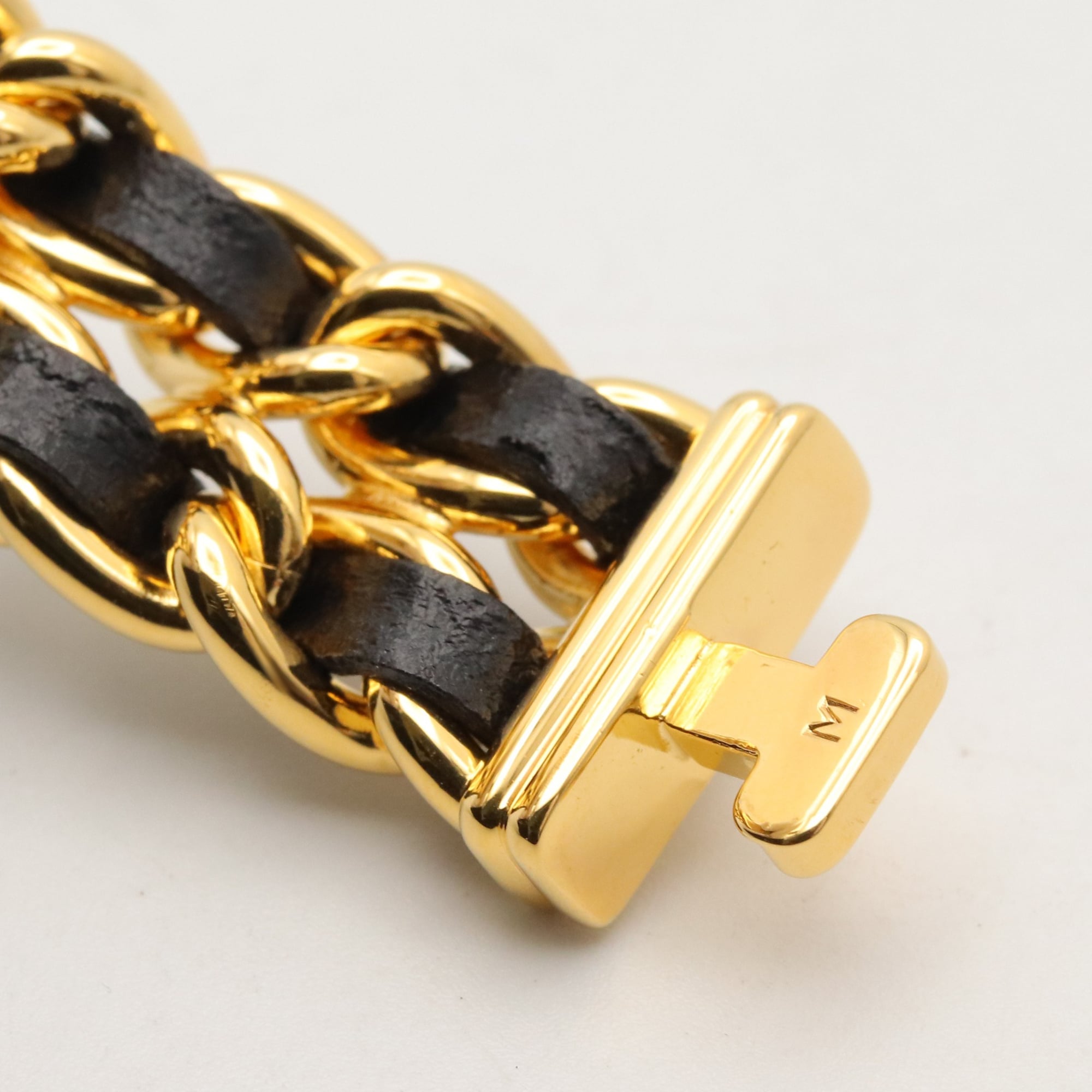 Chanel CHANEL Première M Wristwatch, Gold Plated (GP), Leather Strap, Women's, Black, H0001 — Very Good