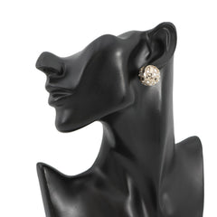 Chanel Earrings, Coco Mark Round Earrings with Rhinestones and Faux Pearls, B25A ABF219, CHANEL for Women — Like New