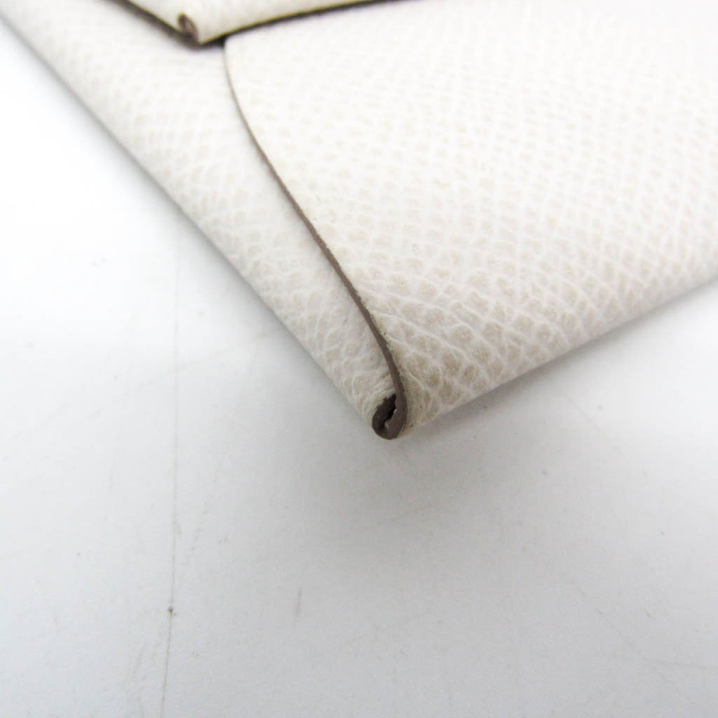 Hermes Bastia Women,Men Epsom Leather Coin Purse/coin Case White