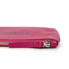 BALENCIAGA 492465 Logo Everyday Pouch M Bag Clutch Leather Women's Pink — Like New