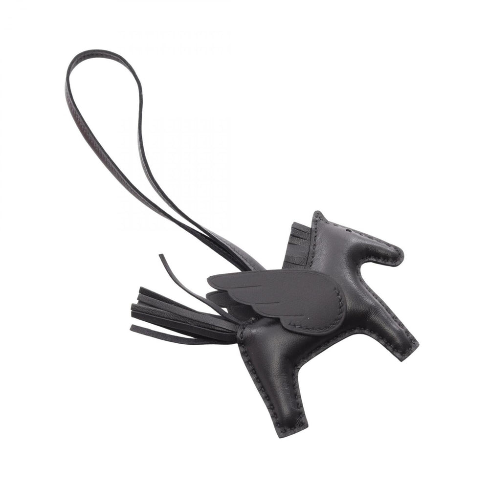 Hermes Rodeo Pegasus PM So Black Charm Accessory Agneau Milo Veau Swift Leather Women's — New - Store Return