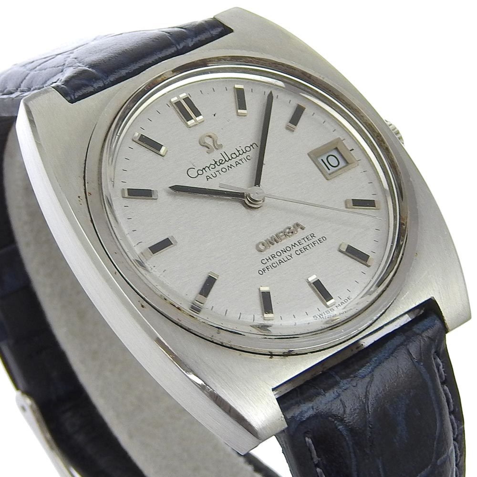 OMEGA Constellation Watch Chronometer cal.1001 Stainless Steel x Embossed Leather Automatic Silver Dial Men's S120924440 — Good