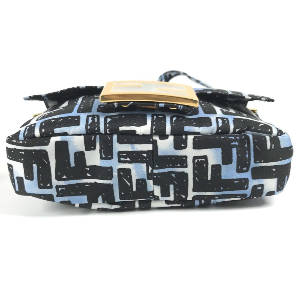 FENDI 8BR784 Joshua Vides Collaboration Zucca Baguette Bag Pochette Shoulder Nylon Men's Blue — New - Store Return