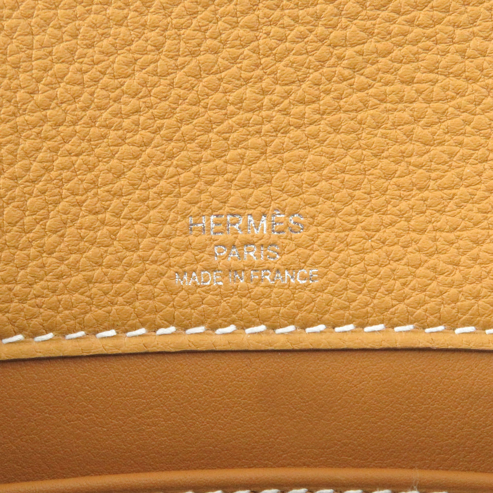 HERMES Sac à Dépêches 21 Togo Leather Shoulder Bag, Natural Sable, W Stamp, with Dust Made in France, Men's — Like New