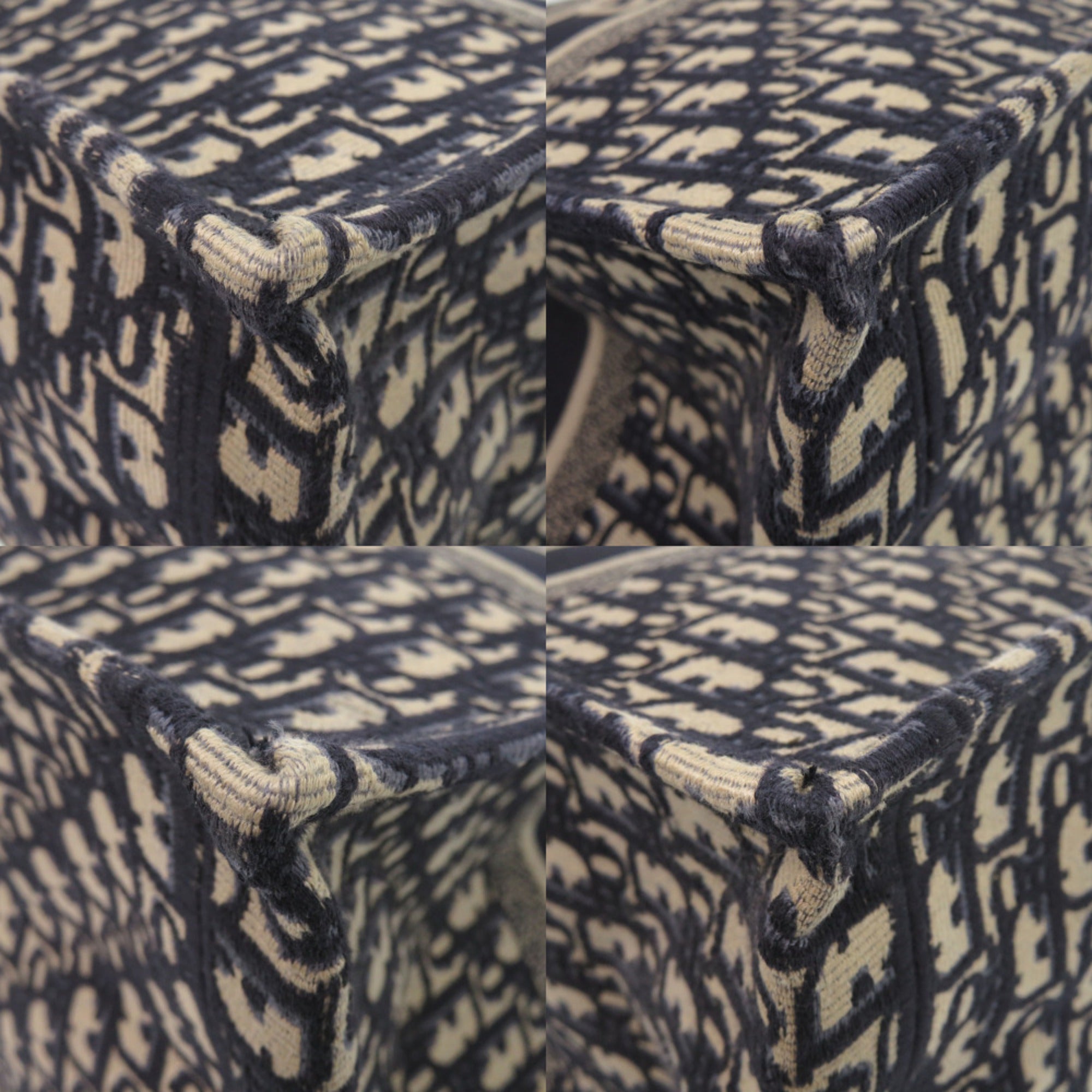 Christian Dior Book Tote Large Oblique M1286ZRITX Canvas Navy Bag 0095