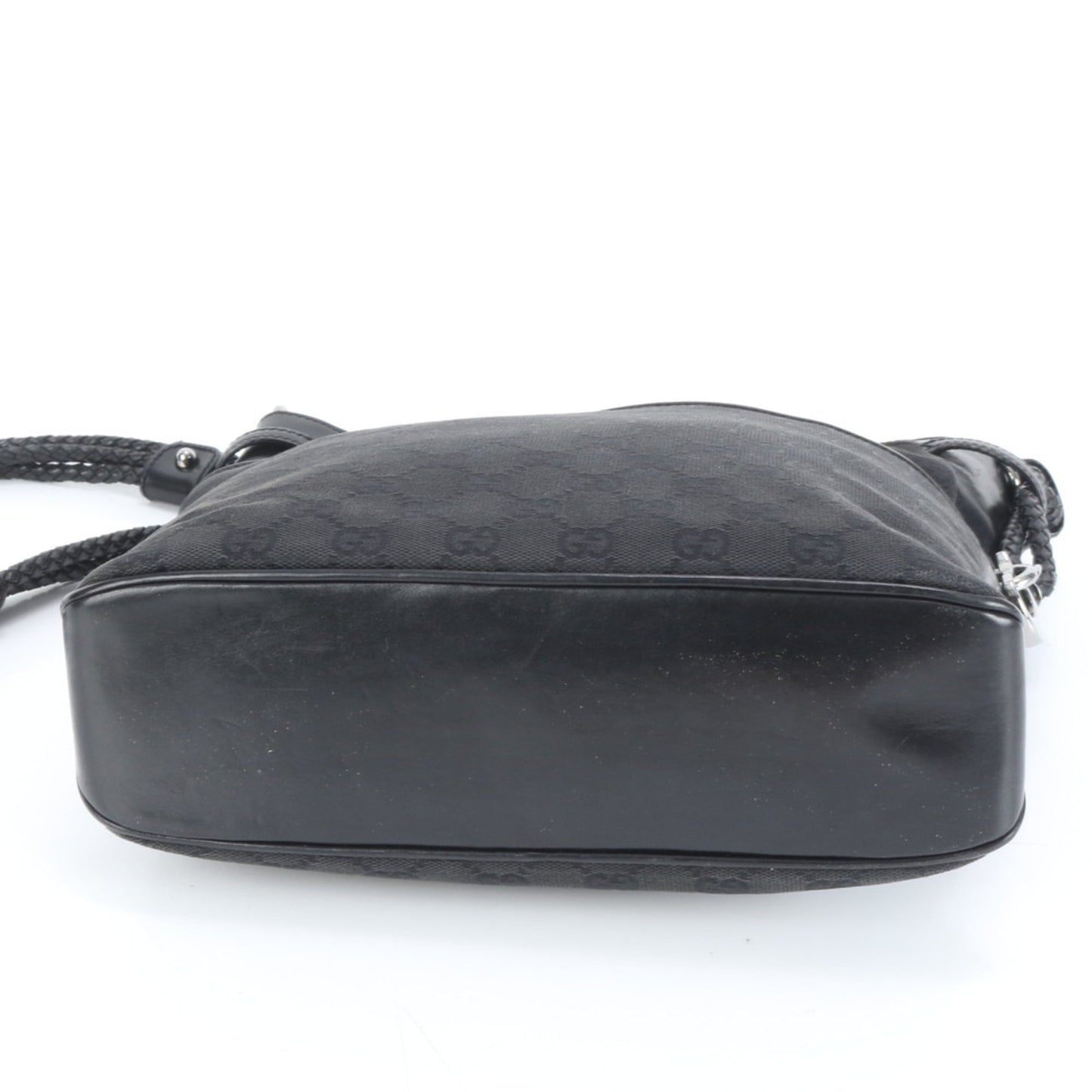 Gucci GG Canvas 109097 Leather Shoulder Bag, Handbag, Black, Women's