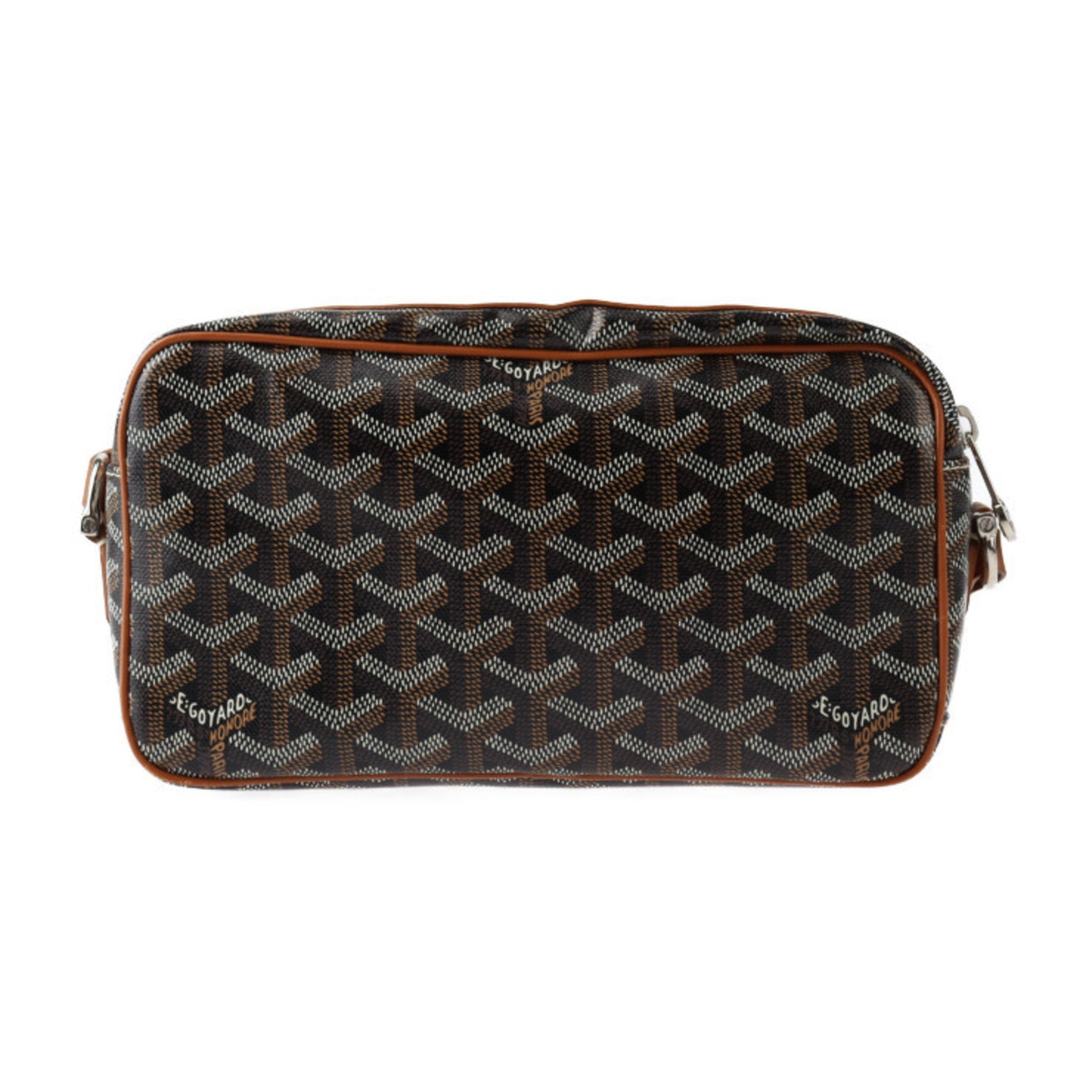 GOYARD Goyard Cap Vert PM Shoulder Bag - Leather Black and Brown Crossbody Pouch R2412123007052