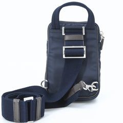 PRADA Suede and Nylon Shoulder Bag, Triangle Design, Navy Brown — New - Store Return