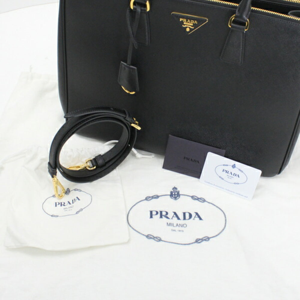 Prada Galleria handbag, tote bag, shoulder Saffiano leather, black, women's, 1BA786 NERO T5896 — New - Store Return