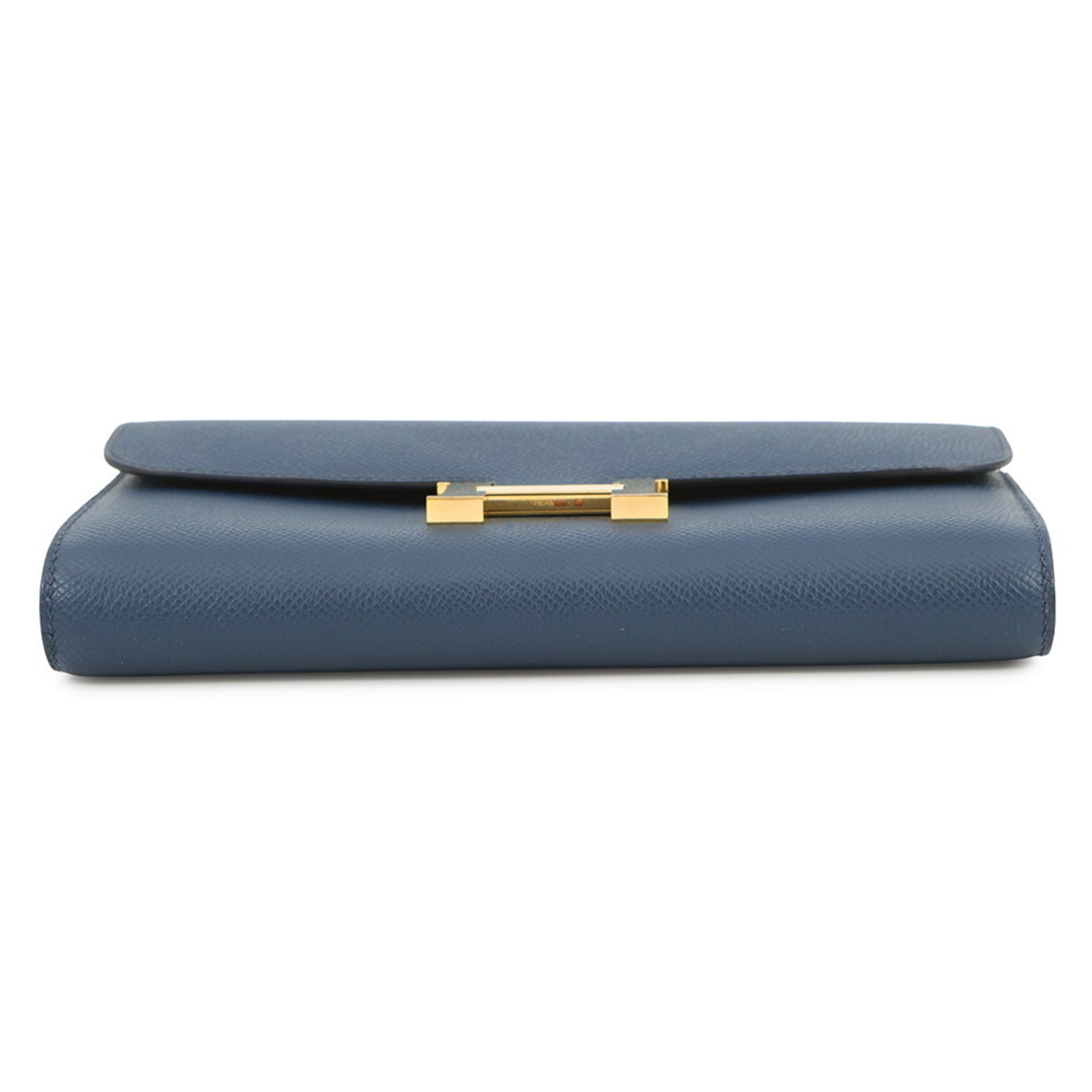 Hermès Constance To-Go Long Wallet in Sangle Cordage, Deep Blue/Epson, W Stamp, Wallet, Shoulder HERMES WALLET
