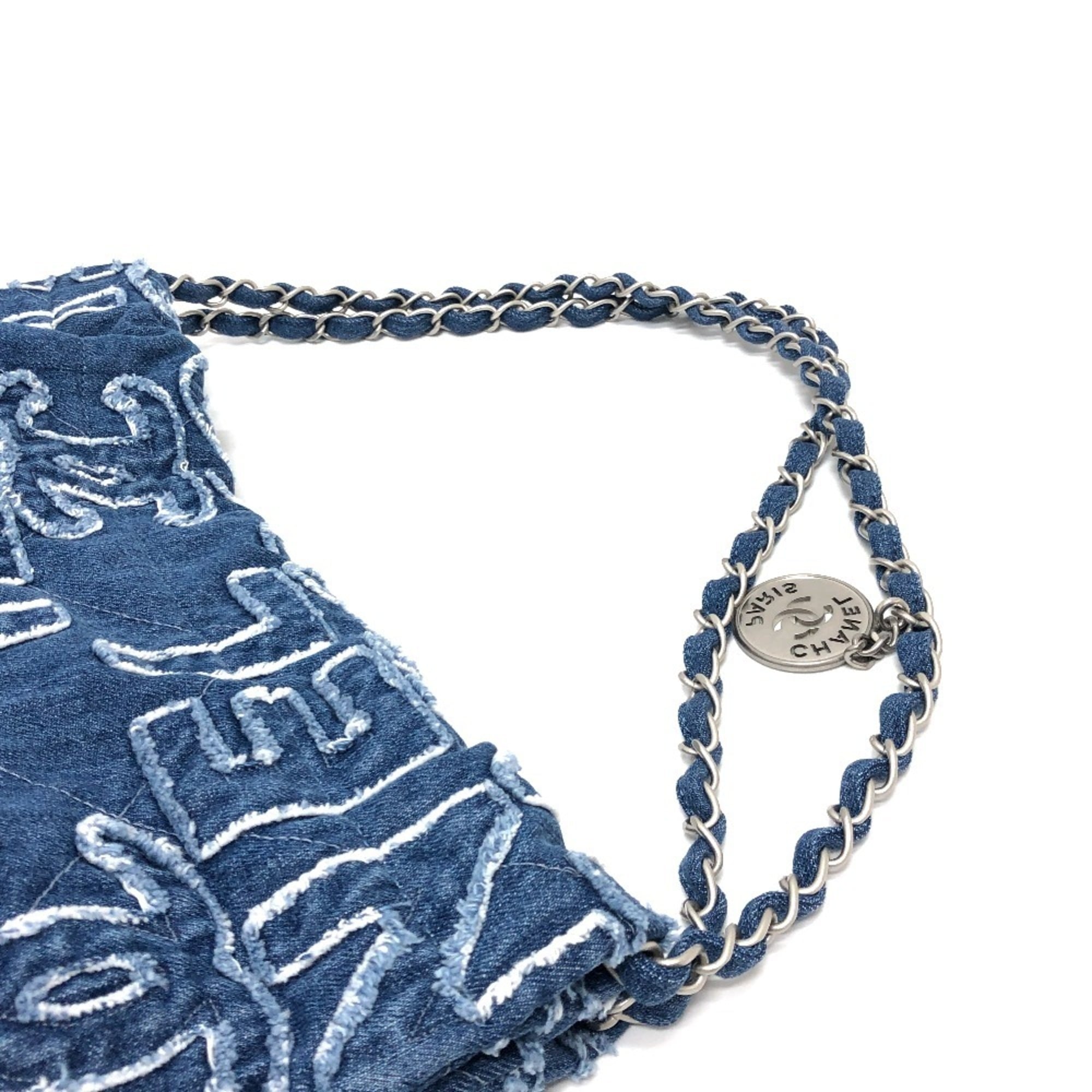 CHANEL AS3260 24A CHANEL22 Patchwork Shoulder Bag Denim Women's Blue — New - Store Return