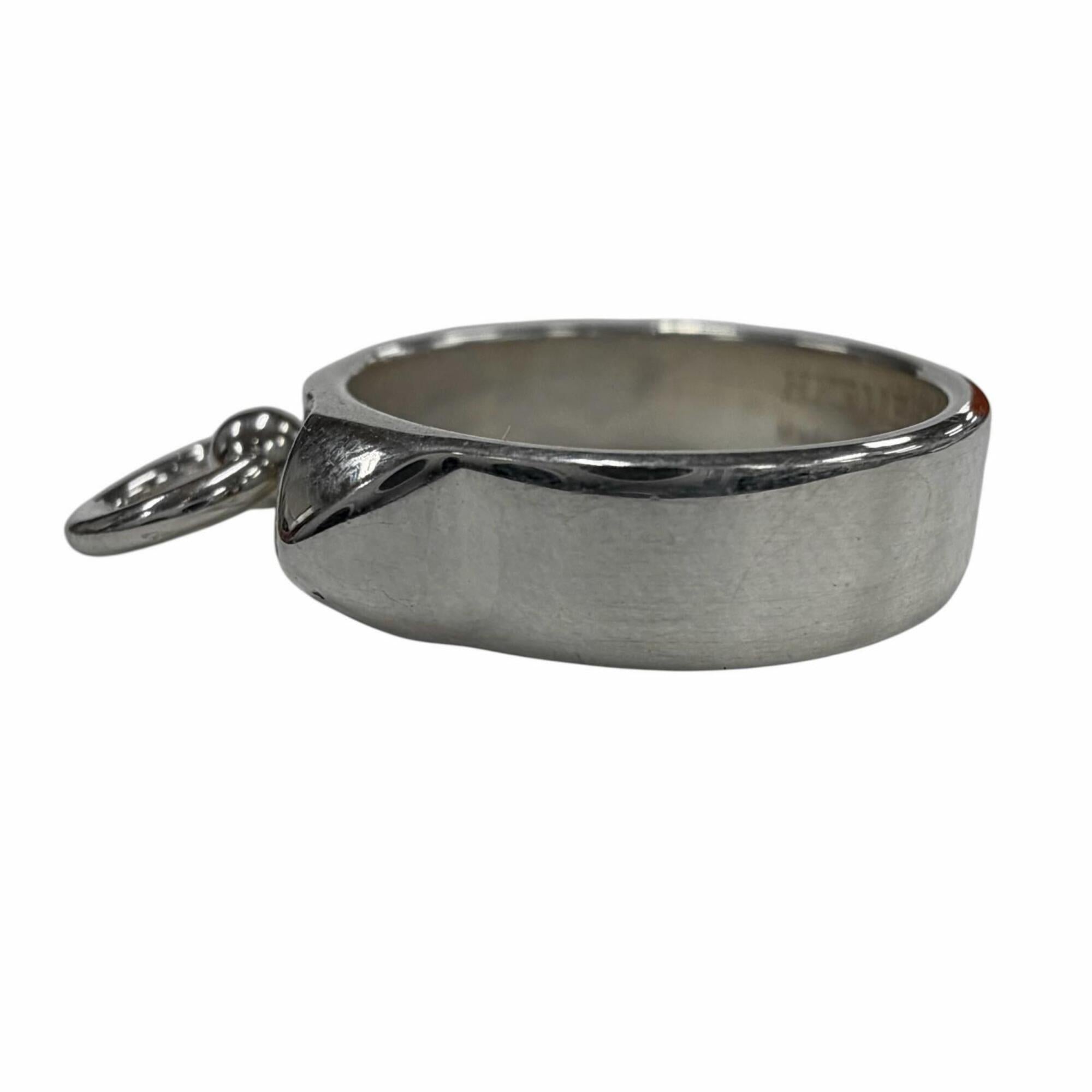 HERMES 15AK072635 Collier de Chien PM AG925 Ring, Silver, Size 51, with Box, Made in France, Weight 4.3g, Men's/Women's Pants — Like New