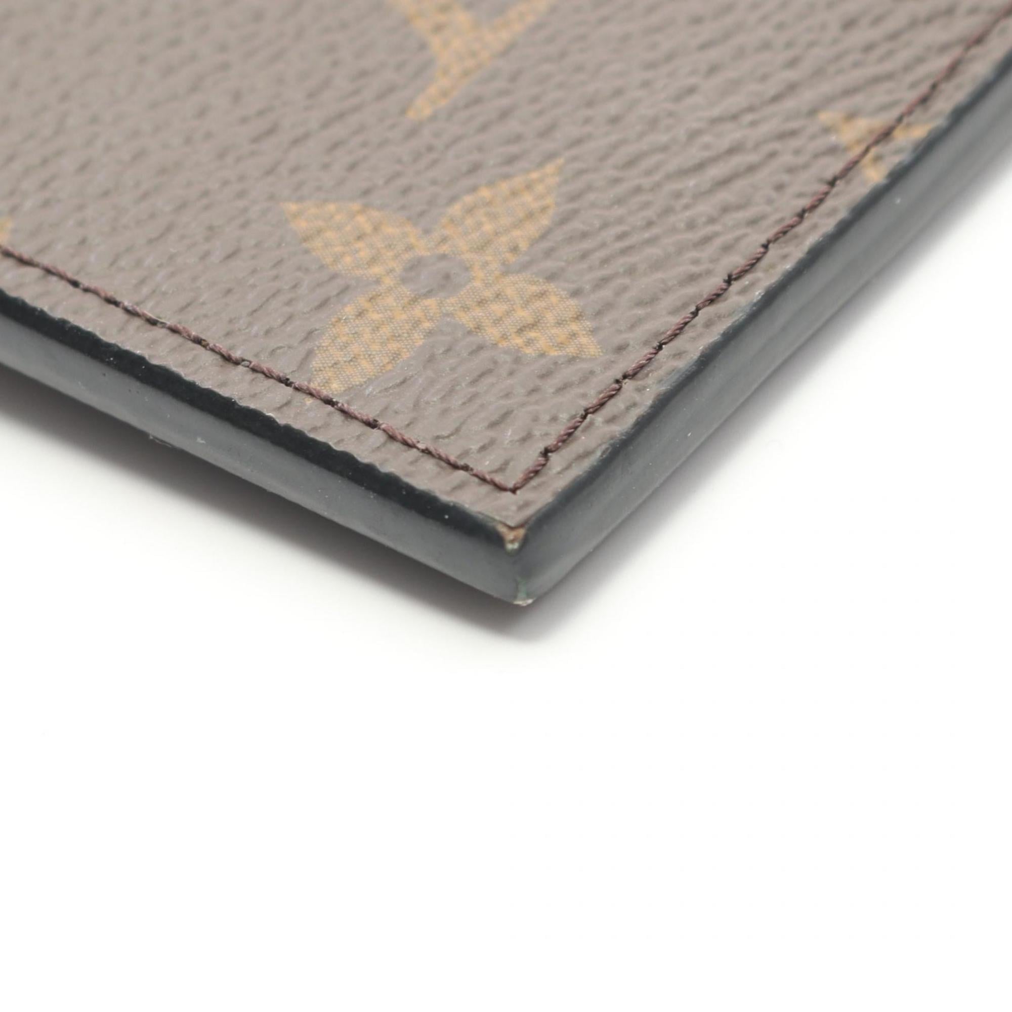 Louis Vuitton Monogram Macassar Coin and Card Holder Wallet, Leather, Men's, Brown Green, M81627