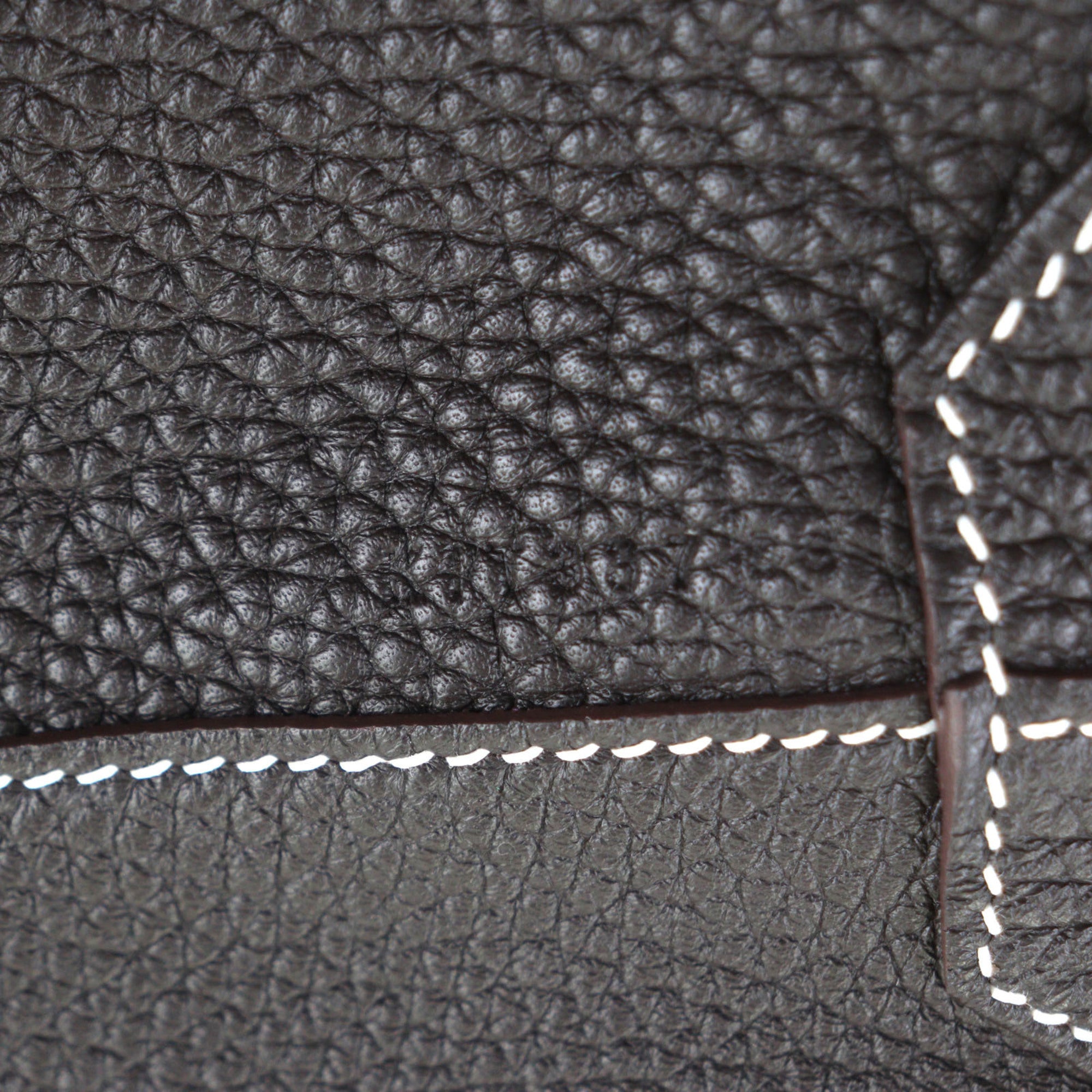 HERMES Double Sens 45 Tote Bag, Taurillon Clemence Leather, Etoupe/Ebene, K Stamp, with Dust Made in France, Men's — Like New