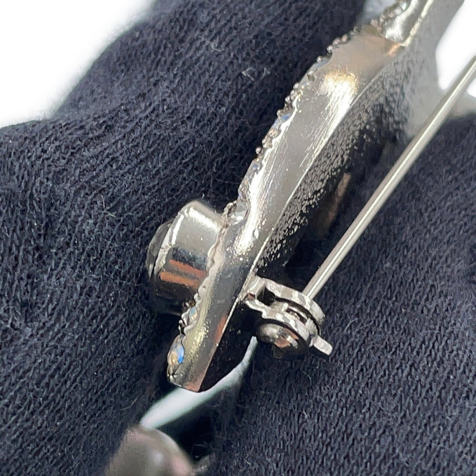 Chanel Brooch, Coco Mark Rhinestone, Faux Pearl, Metal, B17K A96841 CHANEL Brooch BROACH — Like New