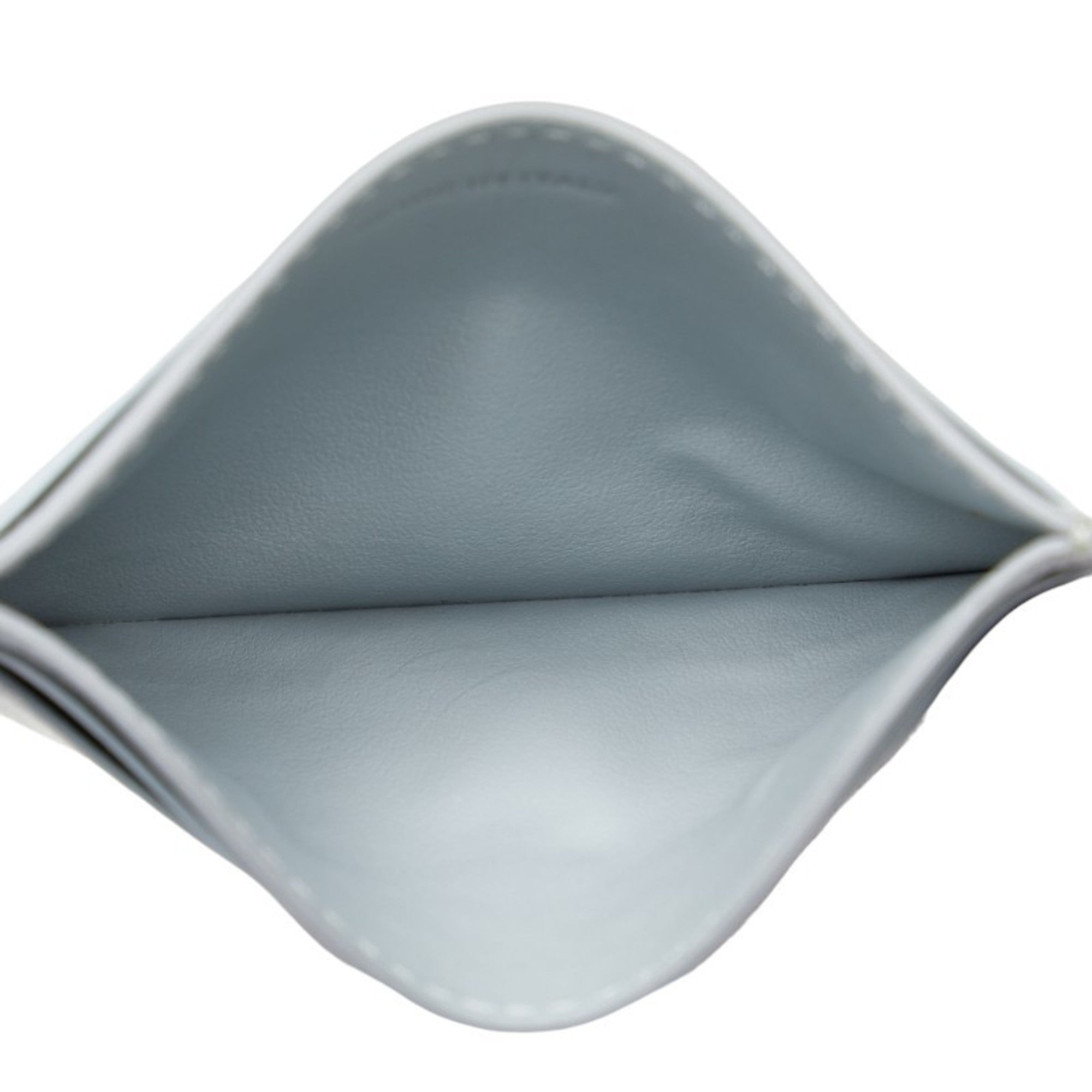 Celine L-shaped coin case, card compact wallet, grey leather, women's, CELINE