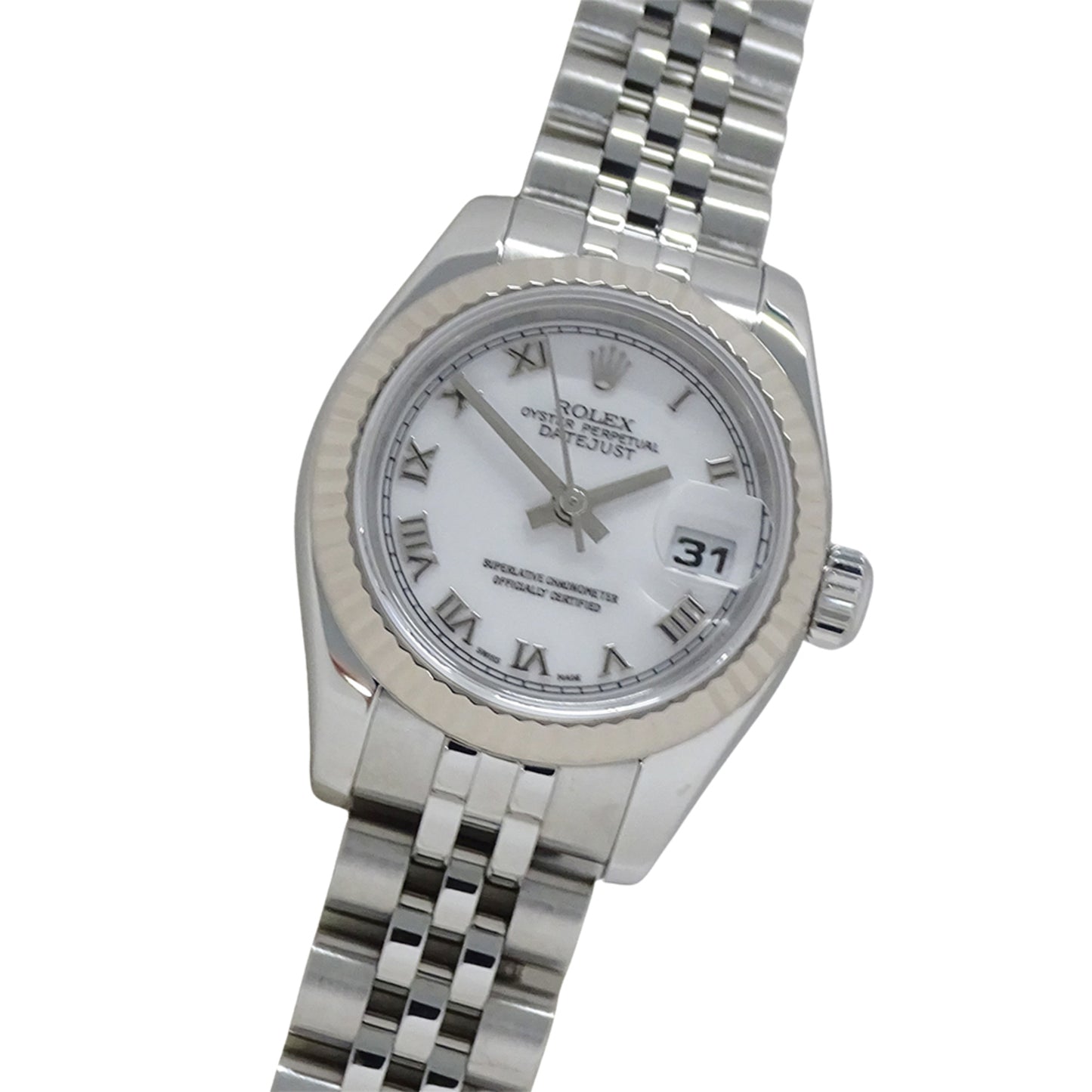 Rolex Datejust 179174, D-serial, Women's Automatic Watch, Stainless Steel, White Gold, Silver, White, Overhauled and Polished