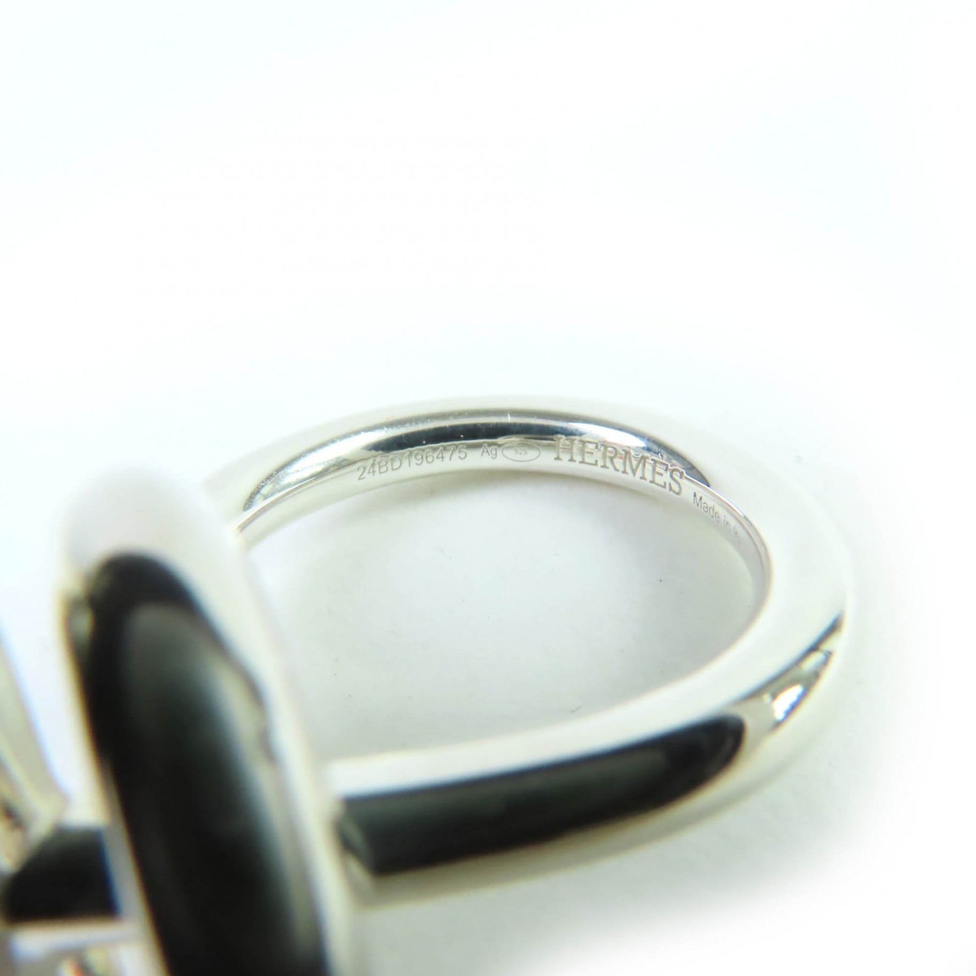 HERMES Echappé MM Ring, AG925 Silver, Size 50, Approximately Japanese Size, Includes Box, Made in Italy, Weight 9.8g, Women's — Like New