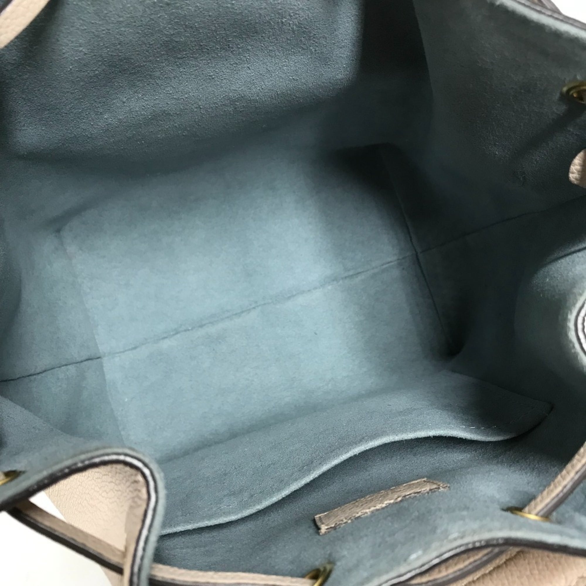 LOUIS VUITTON M57688 Lockme Bucket NV Handbag, 2-Way Drawstring Shoulder Bag, Leather, Women's, Sand Beige — Like New