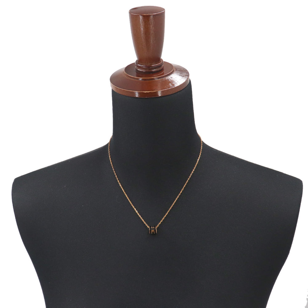 Hermes Mini Pop H Necklace, Black and Gold — New - Store Return