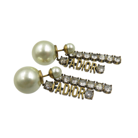 Like new Christian Dior J'ADIOR pearl, rhinestone, gold and white earrings 1404