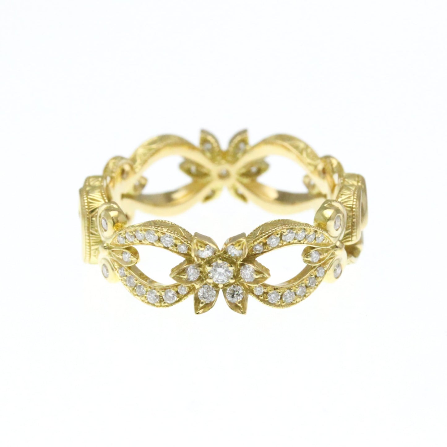 Gucci Flora Diamond Ring Yellow Gold (18K) Fashion Diamond Band Ring Gold