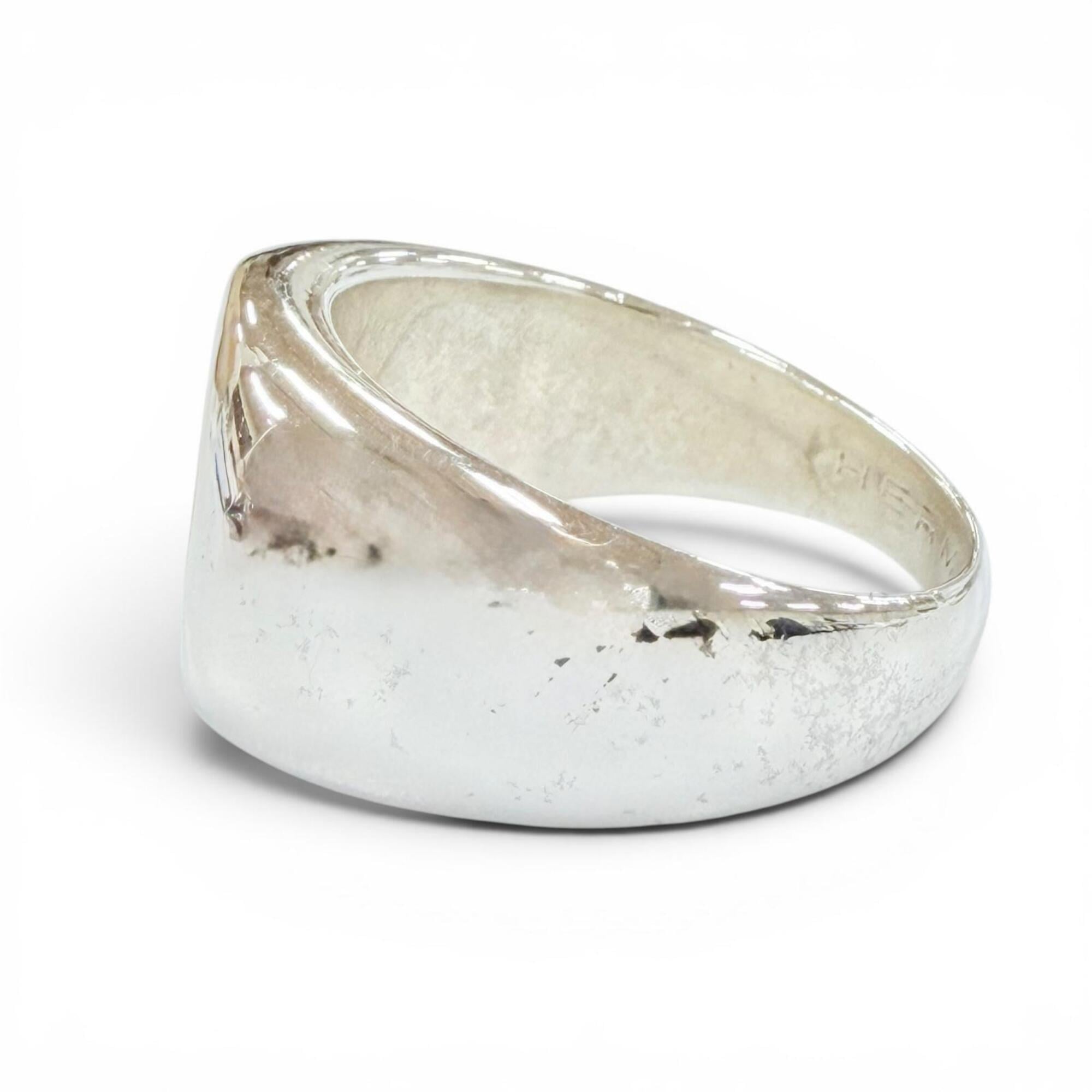 HERMES Vintage 925/750 Combination Sellier Ring, Silver and Gold, Weight 9.82g, Women's Ring — Like New