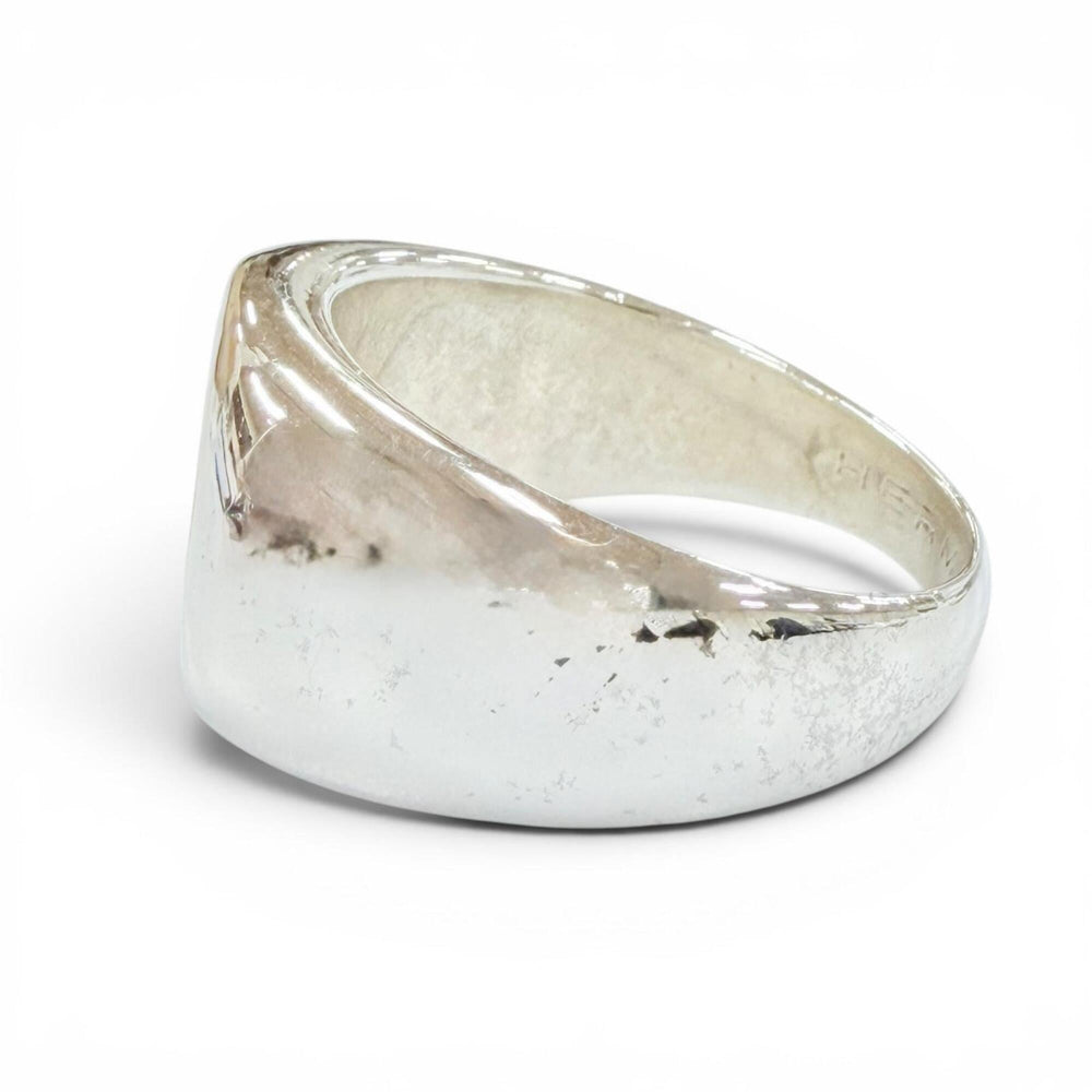 HERMES Vintage 925/750 Combination Sellier Ring, Silver and Gold, Weight 9.82g, Women's Ring — Like New