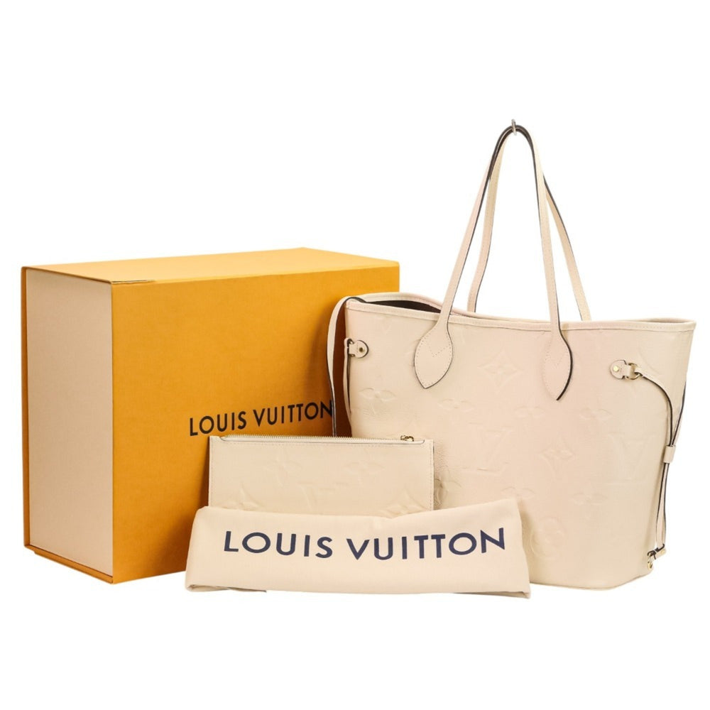 LOUIS VUITTON Monogram Empreinte Neverfull MM Tote Bag M46676 Crème Women's — Like New