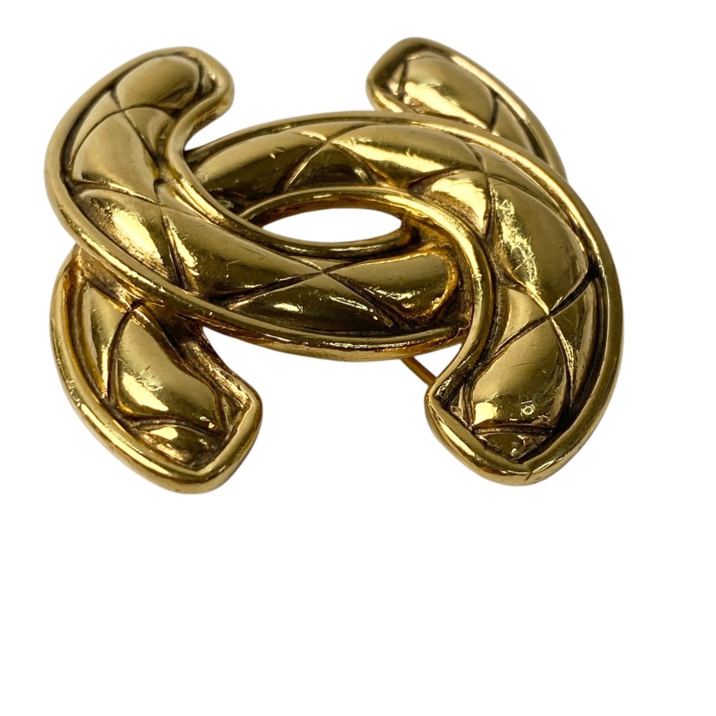 CHANEL Women's Coco Mark Matelasse Gold Brooch