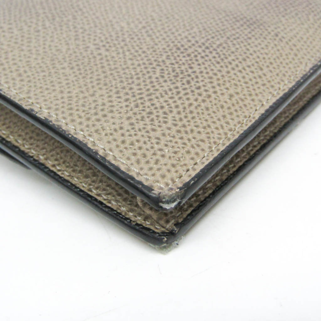 Valextra Detachable Card Case Men,Women Leather Long Wallet (bi-fold) Beige