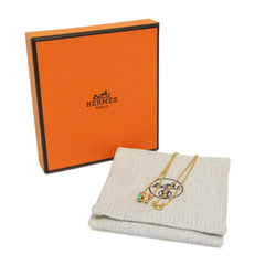 Hermes Pop H Mini Metal Men,Women Fashion Pendant Necklace (Green,Pink) — Like New