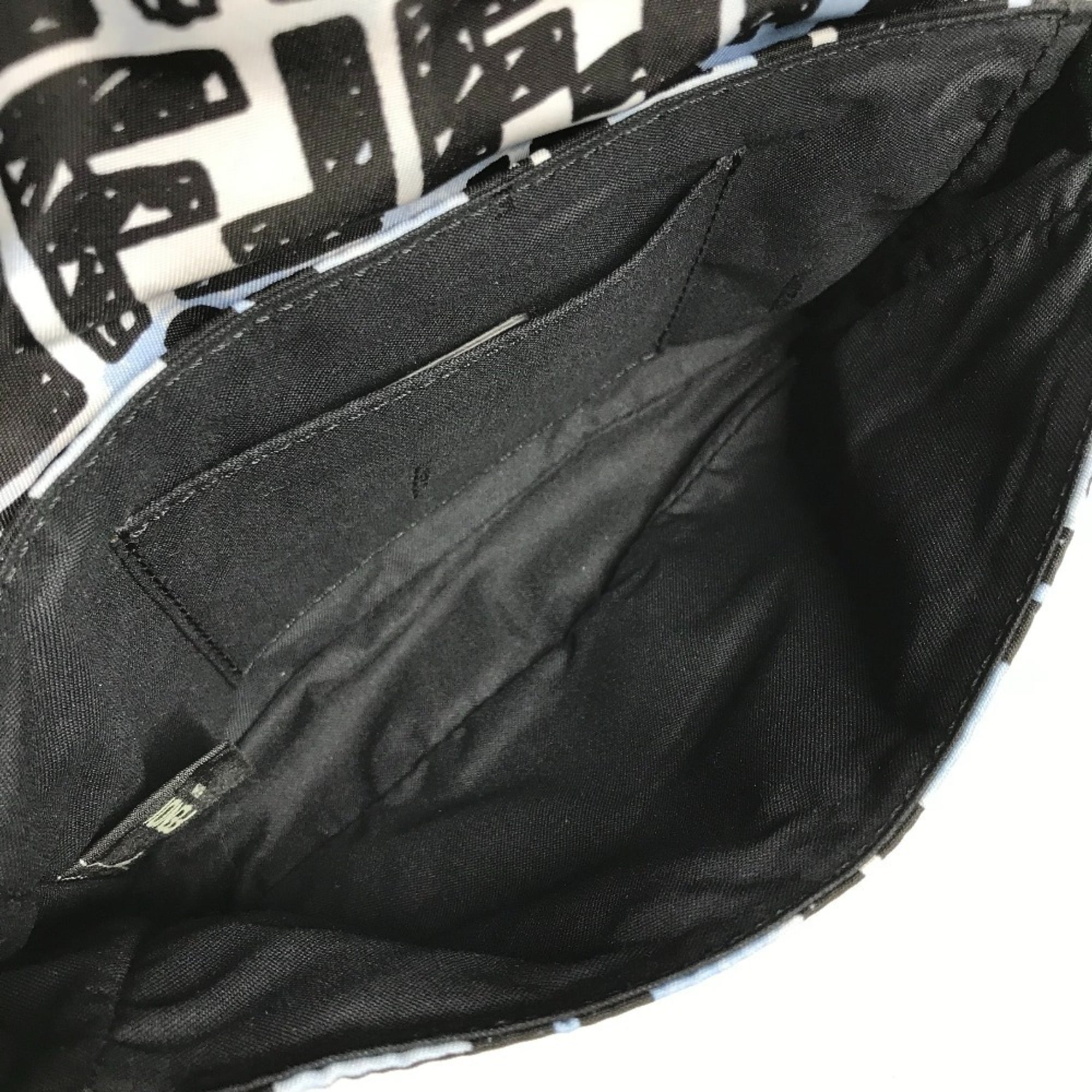 FENDI 8BR784 Joshua Vides Collaboration Zucca Baguette Bag Pochette Shoulder Nylon Men's Blue — New - Store Return
