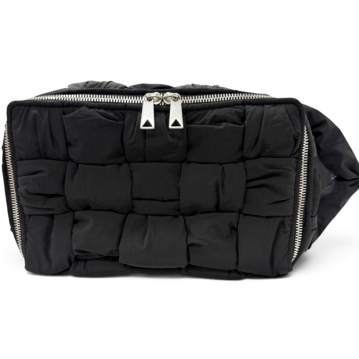 BOTTEGA VENETA 766314 Padded Tech Cassette Intrecciato Handbag, Black, Made in Italy, Men's, with Dust Bag — Like New