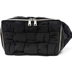 BOTTEGA VENETA 766314 Padded Tech Cassette Intrecciato Handbag, Black, Made in Italy, Men's, with Dust Bag — Like New