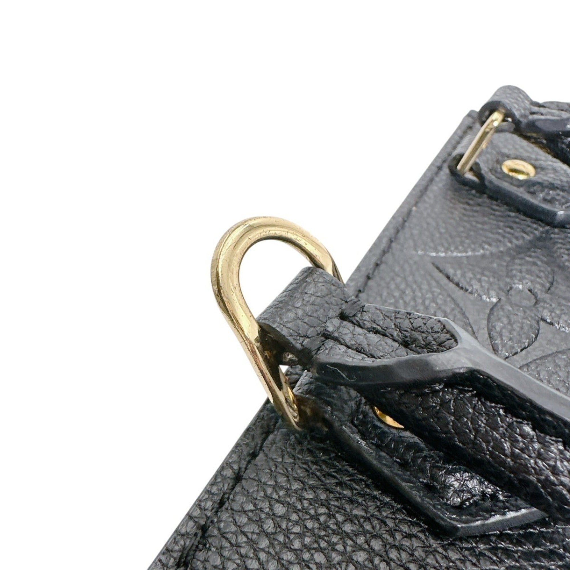 Louis Vuitton Monogram Petite Sac Plat Shoulder Bag, Empreinte, M81417, Black — Like New