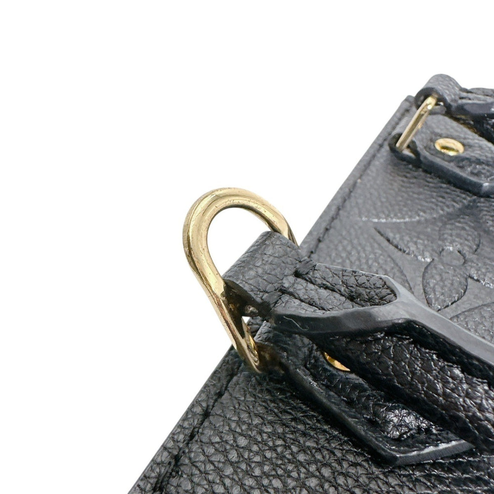Louis Vuitton Monogram Petite Sac Plat Shoulder Bag, Empreinte, M81417, Black — Like New