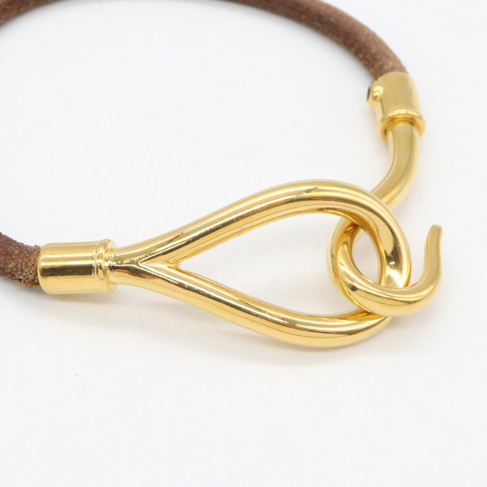 Hermes Jumbo Bracelet, Gold Plated Leather Women's, Gold/Brown Tones — Like New