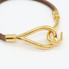 Hermes Jumbo Bracelet, Gold Plated Leather Women's, Gold/Brown Tones — Like New