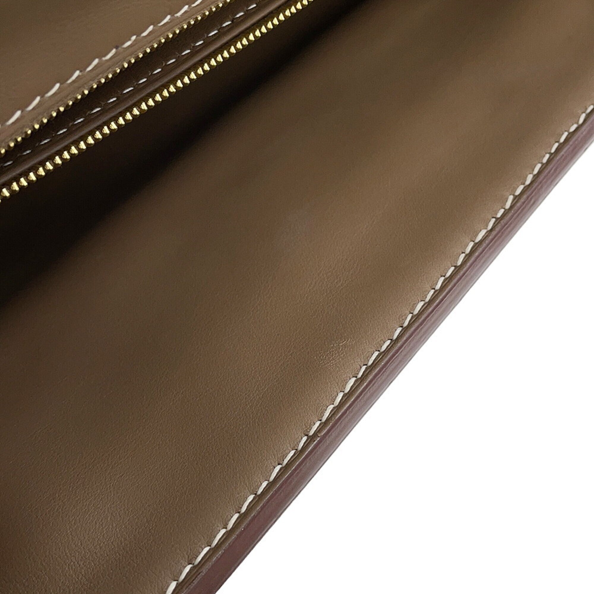 Hermes 24 29 Sac Etoupe Togo Swift Z stamp HERMES 2-way handbag — Like New