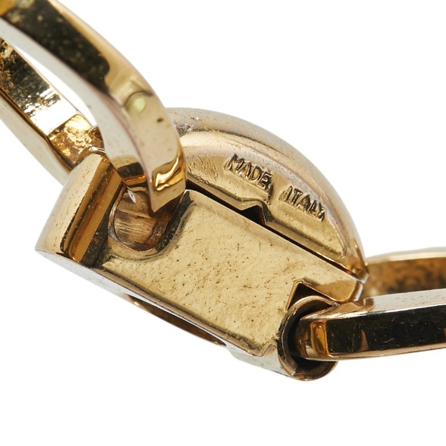 Salvatore Ferragamo Gancini Bangle in Gold and Black Plated Leather for Women