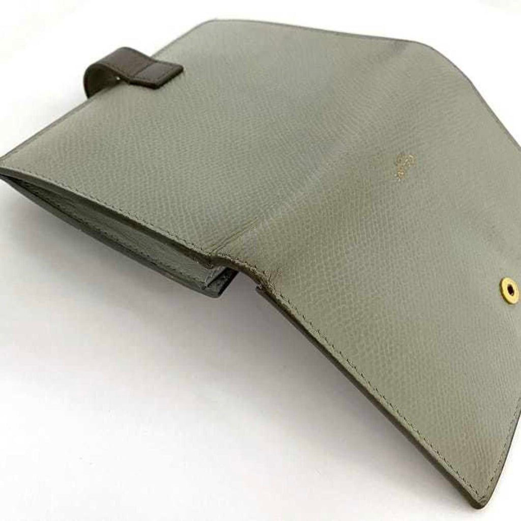 Celine wallet medium strap gray 10B64 3BRU 30VL folio leather CELINE bicolor smoky color ladies