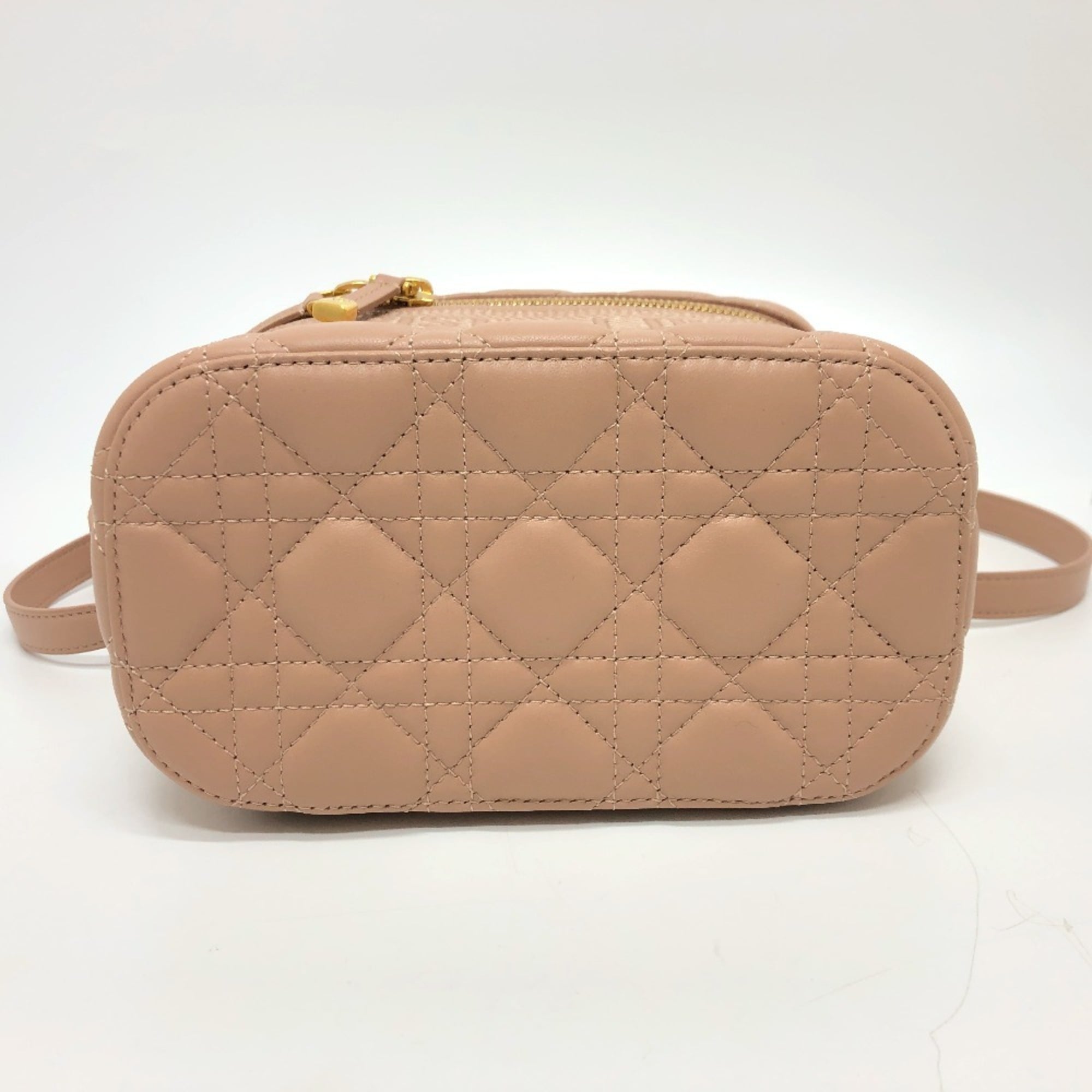 Christian Dior Dior Travel Small Vanity Bag Cannage Stitch Handbag Lambskin Canvas Women's Pink E-240503-12 — New - Store Return