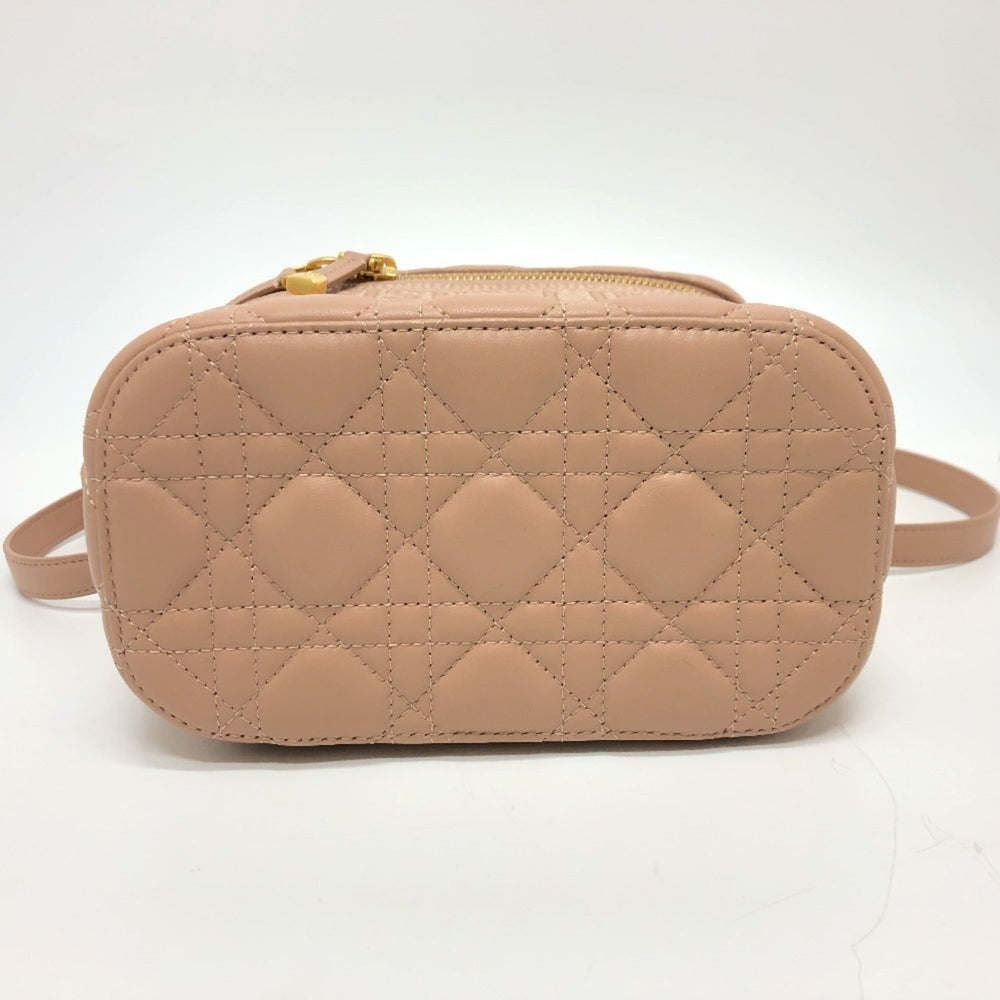 Christian Dior Dior Travel Small Vanity Bag Cannage Stitch Handbag Lambskin Canvas Women's Pink E-240503-12 — New - Store Return