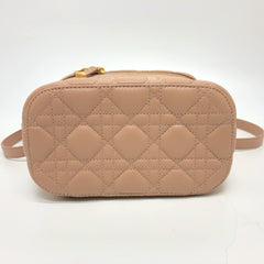 Christian Dior Dior Travel Small Vanity Bag Cannage Stitch Handbag Lambskin Canvas Women's Pink E-240503-12 — New - Store Return