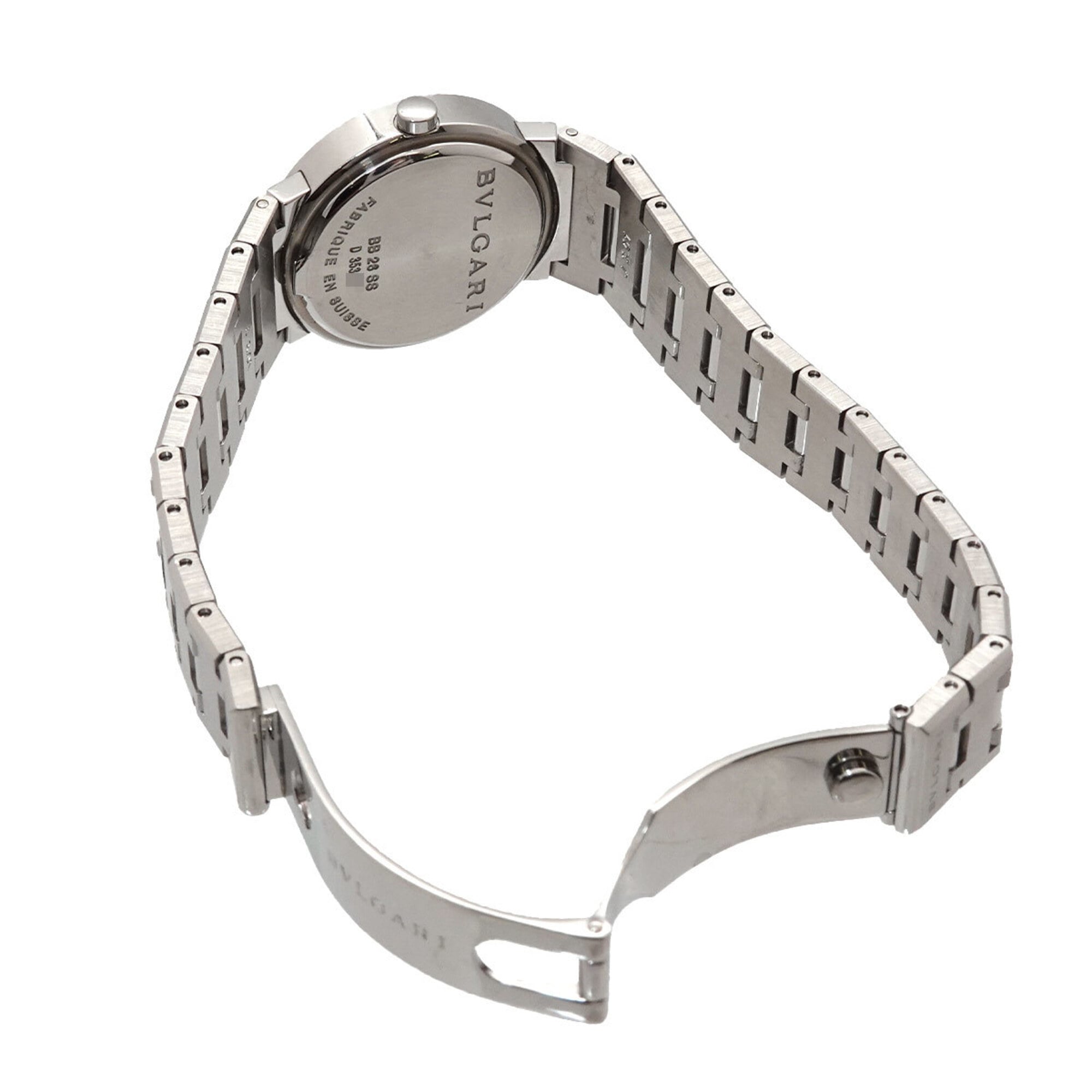 BVLGARI BB26SS Women's Watch 12P Diamond Black Quartz — Very Good